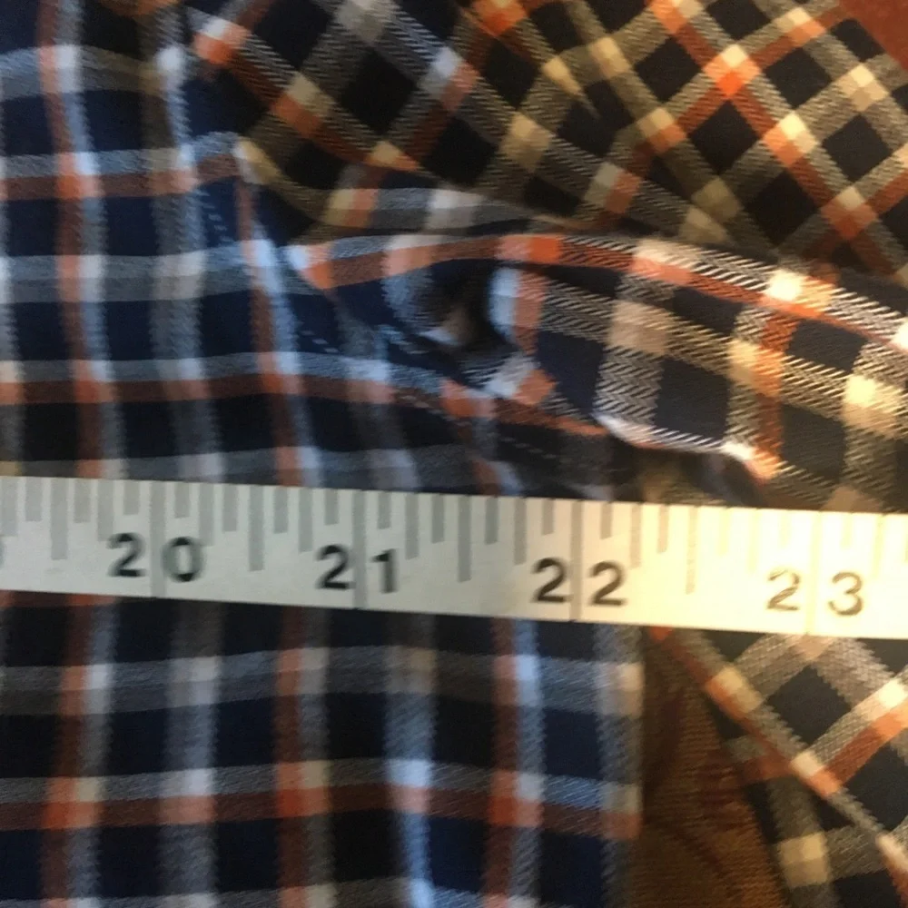 Banana Republic Luxe flannel checked - L Slim Fit Orange and Blue button down